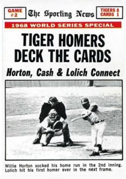 1969 Topps #163 World Series Game #2 - Tiger Homers Deck the Cards Front