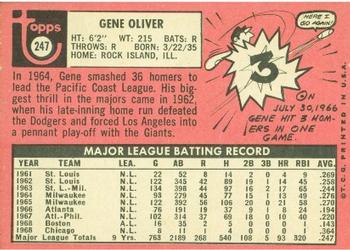 1969 Topps #247 Gene Oliver Back