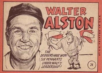 1969 Topps #24 Walt Alston Back