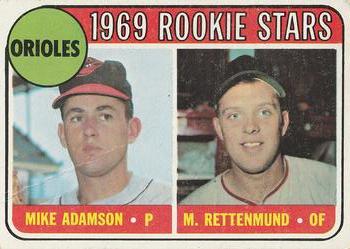 1969 Topps #66 Orioles 1969 Rookie Stars (Mike Adamson / Merv Rettenmund) Front