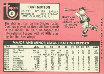 1969 Topps #37 Curt Motton Back