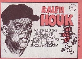1969 Topps #447 Ralph Houk Back