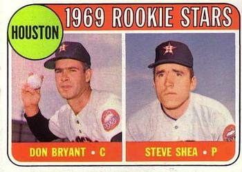 1969 Topps #499 Astros 1969 Rookie Stars (Don Bryant / Steve Shea) Front