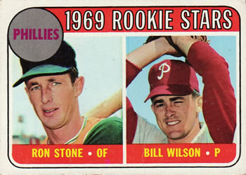 1969 Topps #576 Phillies 1969 Rookie Stars (Ron Stone / Bill Wilson) Front