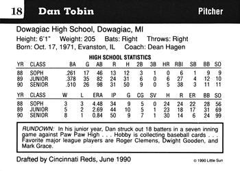 1990 Little Sun High School Prospects #18 Dan Tobin Back