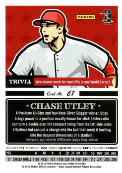 2012 Panini Triple Play #61 Chase Utley Back
