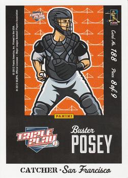 2012 Panini Triple Play #188 Buster Posey Back