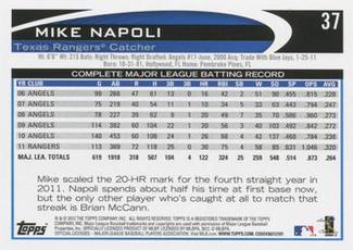 2012 Topps Mini #37 Mike Napoli Back