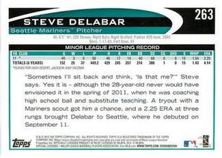 2012 Topps Mini #263 Steve Delabar Back