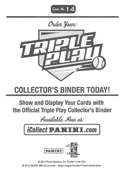 2012 Panini Triple Play - Stickers #14 Power Hitter Back