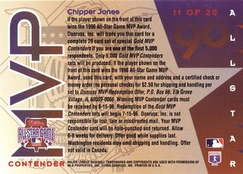 1996 Leaf - All-Star Game MVP Contenders #11 Chipper Jones Back