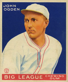 1933 Goudey (R319) #176 John Ogden Front