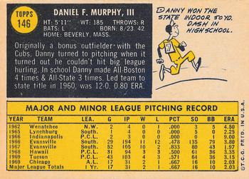 1970 Topps #146 Danny Murphy Back