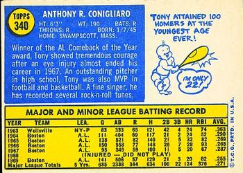1970 Topps #340 Tony Conigliaro Back