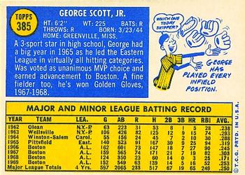 1970 Topps #385 George Scott Back