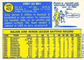 1970 Topps #423 Jerry May Back