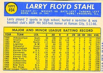 1970 Topps #494 Larry Stahl Back