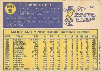 1970 Topps #50 Tommie Agee Back