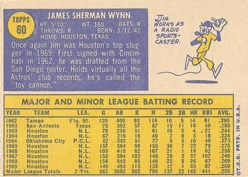 1970 Topps #60 Jim Wynn Back