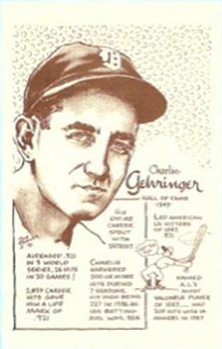 1977-81 Bob Parker Hall of Fame #88 Charlie Gehringer Front