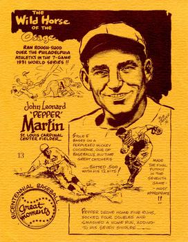 1977 Bob Parker More Baseball Cartoons #13 Pepper Martin Front