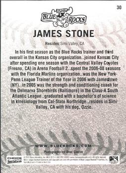 2012 Choice Wilmington Blue Rocks #30 James Stone Back