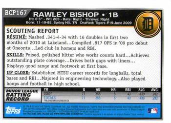 2010 Bowman Chrome - Prospects #BCP167 Rawley Bishop Back