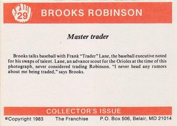 1983 Franchise Brooks Robinson #29 Master trader (Frank Lane / Brooks Robinson) Back