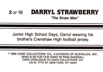1990 Card Collectors Darryl Strawberry #2 Darryl Strawberry Back