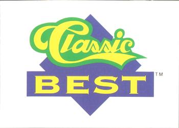 1991 Classic Best Modesto A's #NNO Classic Best Ad Card Front