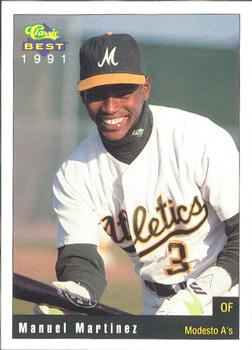 1991 Classic Best Modesto A's #24 Manny Martinez Front