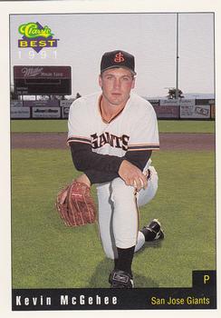 1991 Classic Best San Jose Giants #18 Kevin McGehee Front