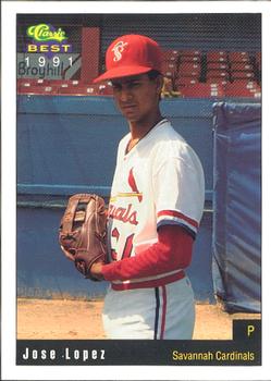 1991 Classic Best Savannah Cardinals #9 Jose Lopez Front