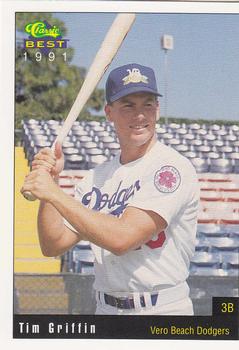 1991 Classic Best Vero Beach Dodgers #20 Tim Griffin Front