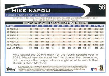 2012 Topps Chrome #56 Mike Napoli Back
