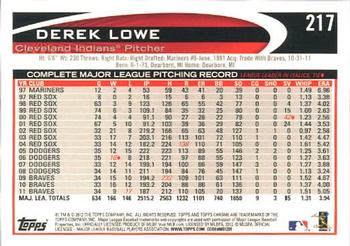 2012 Topps Chrome #217 Derek Lowe Back