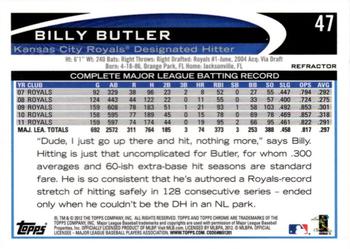 2012 Topps Chrome - Purple Refractors #47 Billy Butler Back