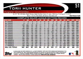 2012 Topps Chrome - Purple Refractors #51 Torii Hunter Back