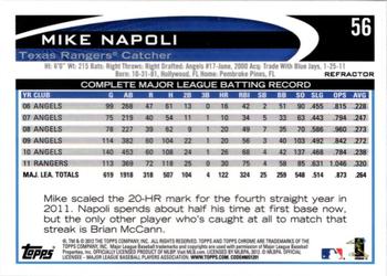 2012 Topps Chrome - Purple Refractors #56 Mike Napoli Back