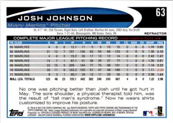 2012 Topps Chrome - Purple Refractors #63 Josh Johnson Back