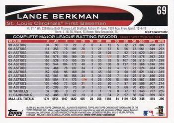 2012 Topps Chrome - Refractors #69 Lance Berkman Back