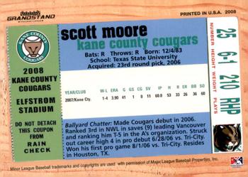 2008 Grandstand Kane County Cougars #NNO Scott Moore Back