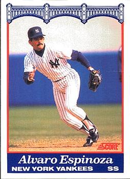 1989 Score New York Yankees #3 Alvaro Espinoza Front