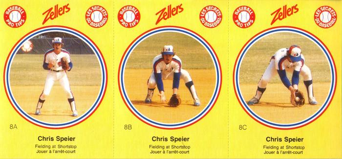 1982 Zellers Montreal Expos - 3-Card Panels #8A / 8B / 8C Chris Speier Front