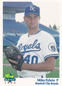 1992 Classic Best Baseball City Royals #21 Mike Fyhrie Front