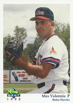 1992 Classic Best Boise Hawks #2 Max Valencia Front