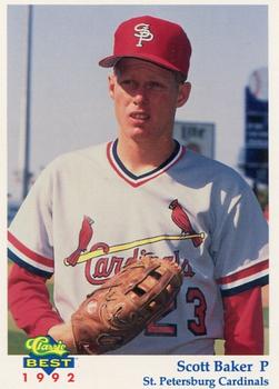 1992 Classic Best St. Petersburg Cardinals #10 Scott Baker Front