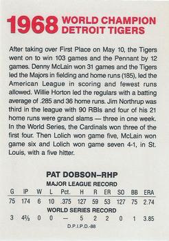 1988 Domino's Detroit Tigers #NNO Pat Dobson Back
