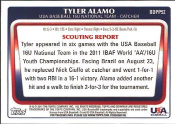 2011 Bowman Draft Picks & Prospects - Prospects #BDPP92 Tyler Alamo Back