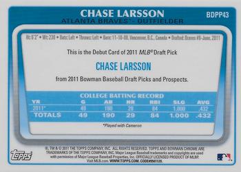 2011 Bowman Draft Picks & Prospects - Chrome Prospects #BDPP43 Chase Larsson Back